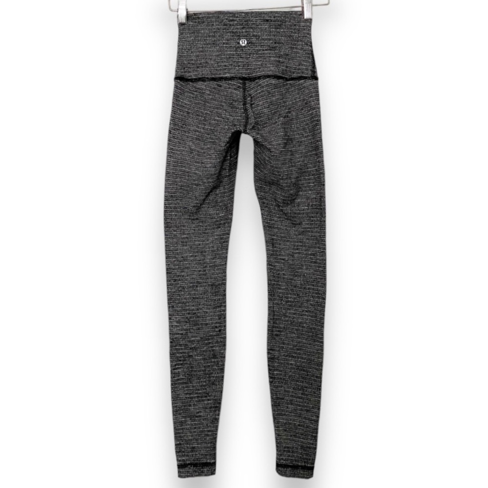 Lululemon Wunder Under Pant Hi-Rise Coco Pique Black White Full Length Luon Sz 4 - Picture 5 of 10